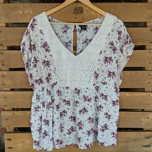 White floral blouse